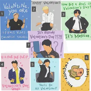 Boys Kpop Greeting Card Celebration Fan Gift, Bangg Mini Valentine's Card, Love Meme Funny RM Jin Suga J-Hope Jimin V Jungkook Taehyung Namjoon Yoongi