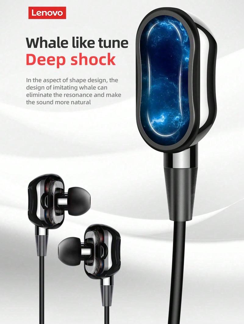 Lenovo HE05 Pro Wireless Bluetooth Neckband In-Ear Headphones with Built-in Microphone, Magnetic Design, Comfortable Fit, Audio Headset for Music, Calls & Sports