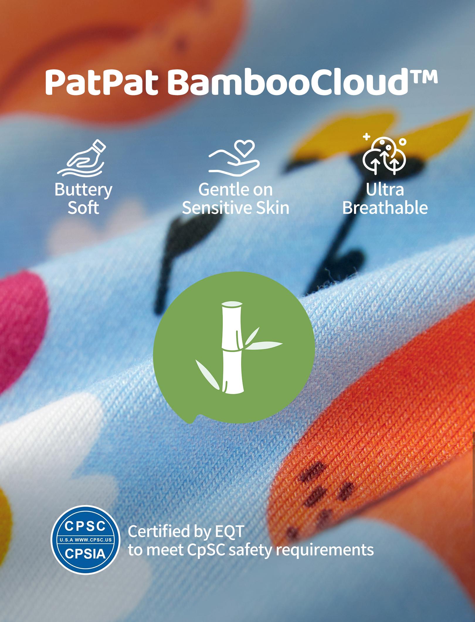 Bamboo Baby Boy/Girl Animal Printed 2-Way Zipper Anti Slip Long-sleeve Footie with Hairband Pink & Blue Floral Design