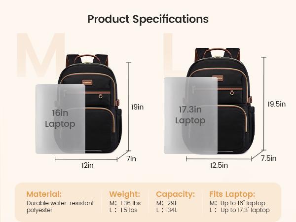 LOVEVOOK Laptop Backpack for Women, 15.6 Inch Travel Backpack with Giant Tumbler Holder Pocket, Multi-Pocket College School Bookbag Purse, Water-Resistant Work Daypack for Teacher Nurse