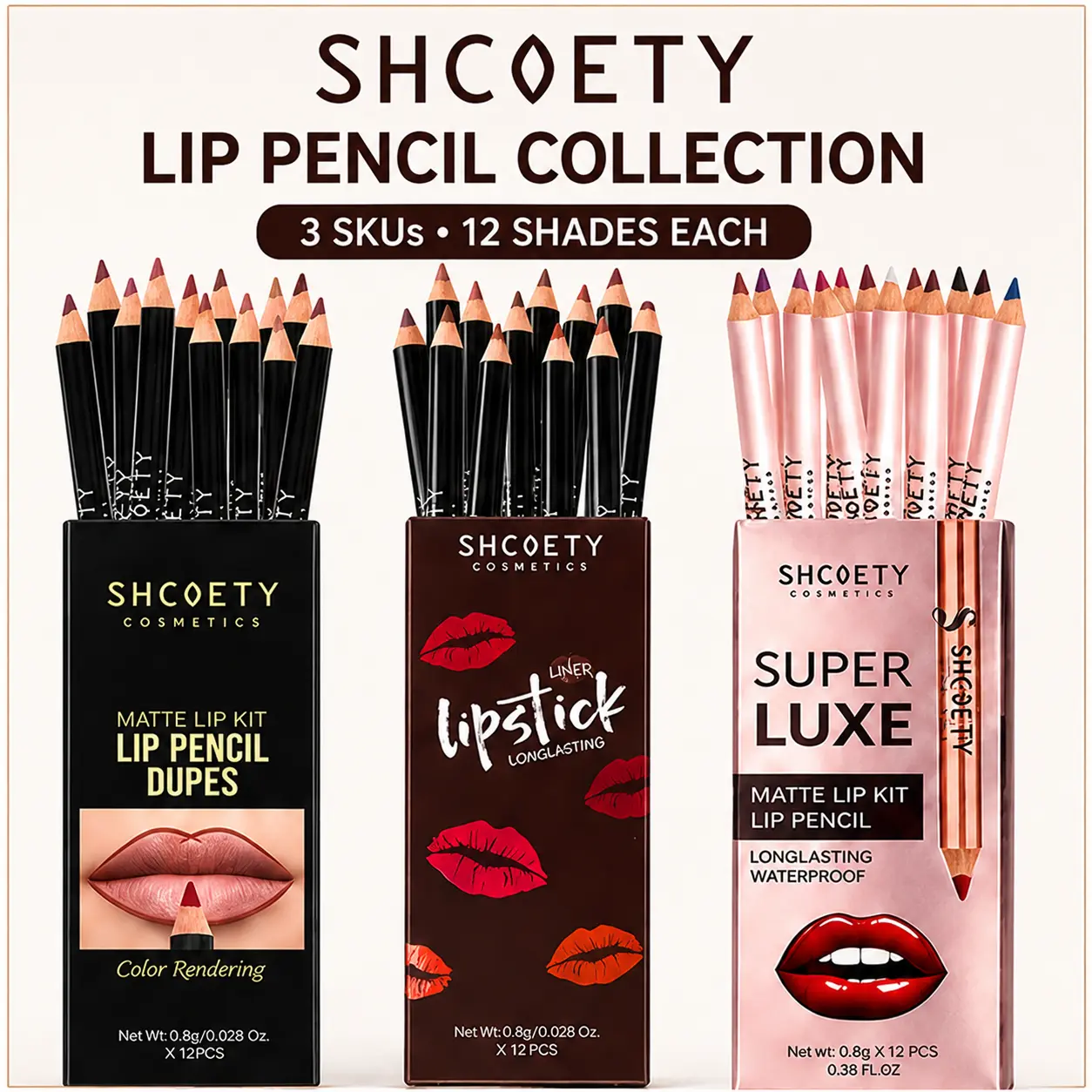 Waterproof Matte Lip Liner Set, 12 PCS Long Lasting High Pigmented Lip Liner Pack, Creamy Smooth Lip Makeup for Daily Use,Birthday Gift Box, Party Favors, Travel-Friendly, Gift for Mom,Long-Lasting Wax-Based Lip Liner