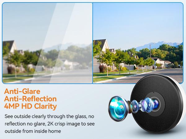 4MP Full-Color Night Window Camera, Blacklight Lens, AI Human Detection, Dual-Band 2.4G/5G WiFi
