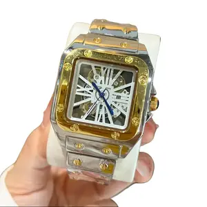 Kadi Men's Alloy Quartz Watch Hollow Transparent Bottom Men's Business Quartz Watch Wristwatch