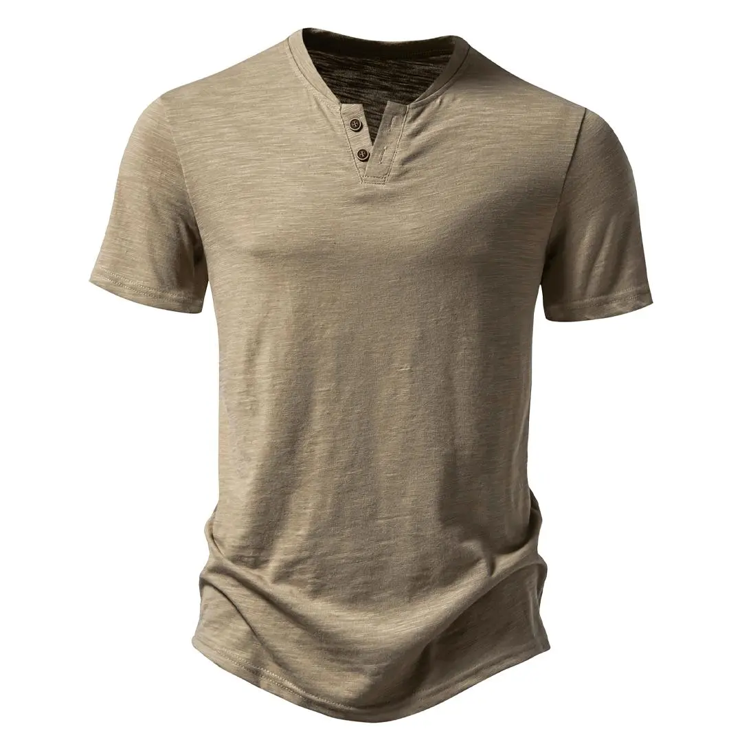 JEMITOP Men's Casual Slim Fit Henley, Short Sleeve 2-Button Notch Neck T-Shirt in a Stretchy Textured Cotton-Polyester Blend, Moisture-Wicking, Shortsleeve, Menswear,back to school,back to school shopping, Casual Style Tee
