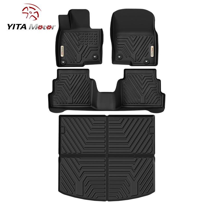 YITAMOTOR Floor Mats Compatible with Mazda CX-5 2017-2025 Includes 2 Rows & Cargo Liner Set TPE All-Weather Protection Black