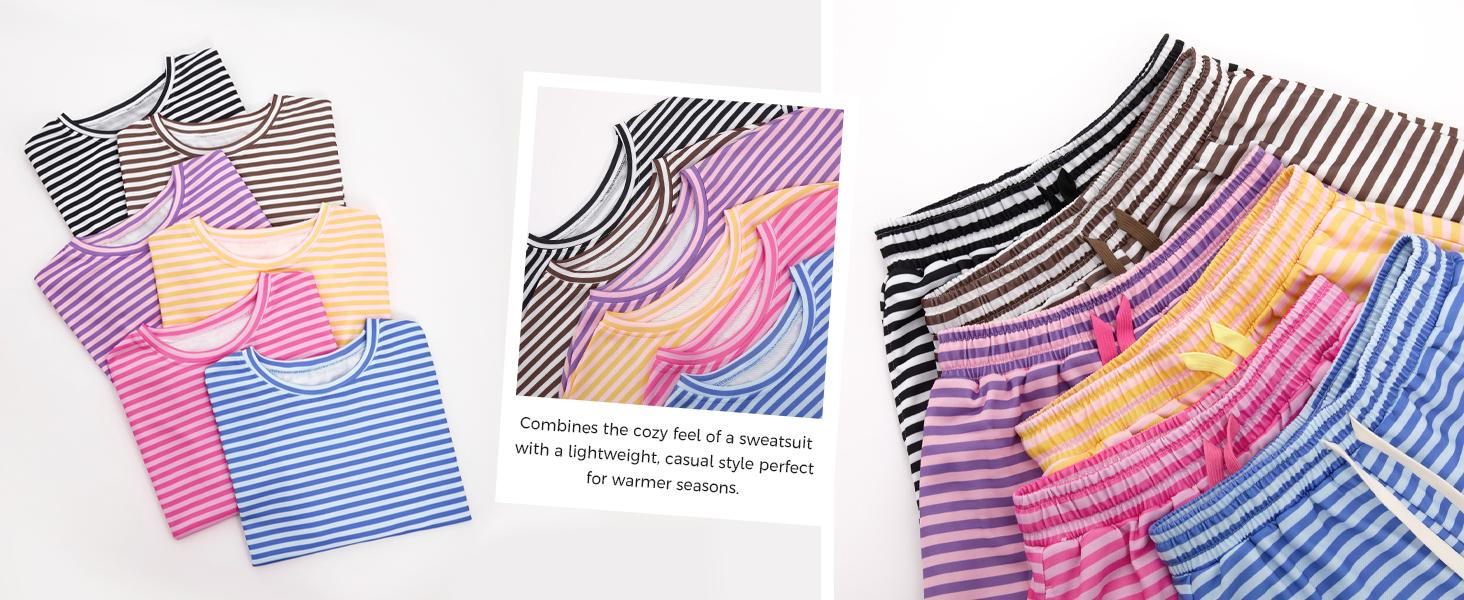 Fisoew Womens Striped Short Sets 2 Piece Outfits Sweatsuits 3/4 Sleeve Pajamas Casual Lounge Sets #TikTokShopHolidayHaul Fisoew Womens Striped Short Sets 2 Piece Outfits Sweatsuits 3/4 Sleeve Pajamas Casual Lounge Sets #TikTokShopHolidayHaul