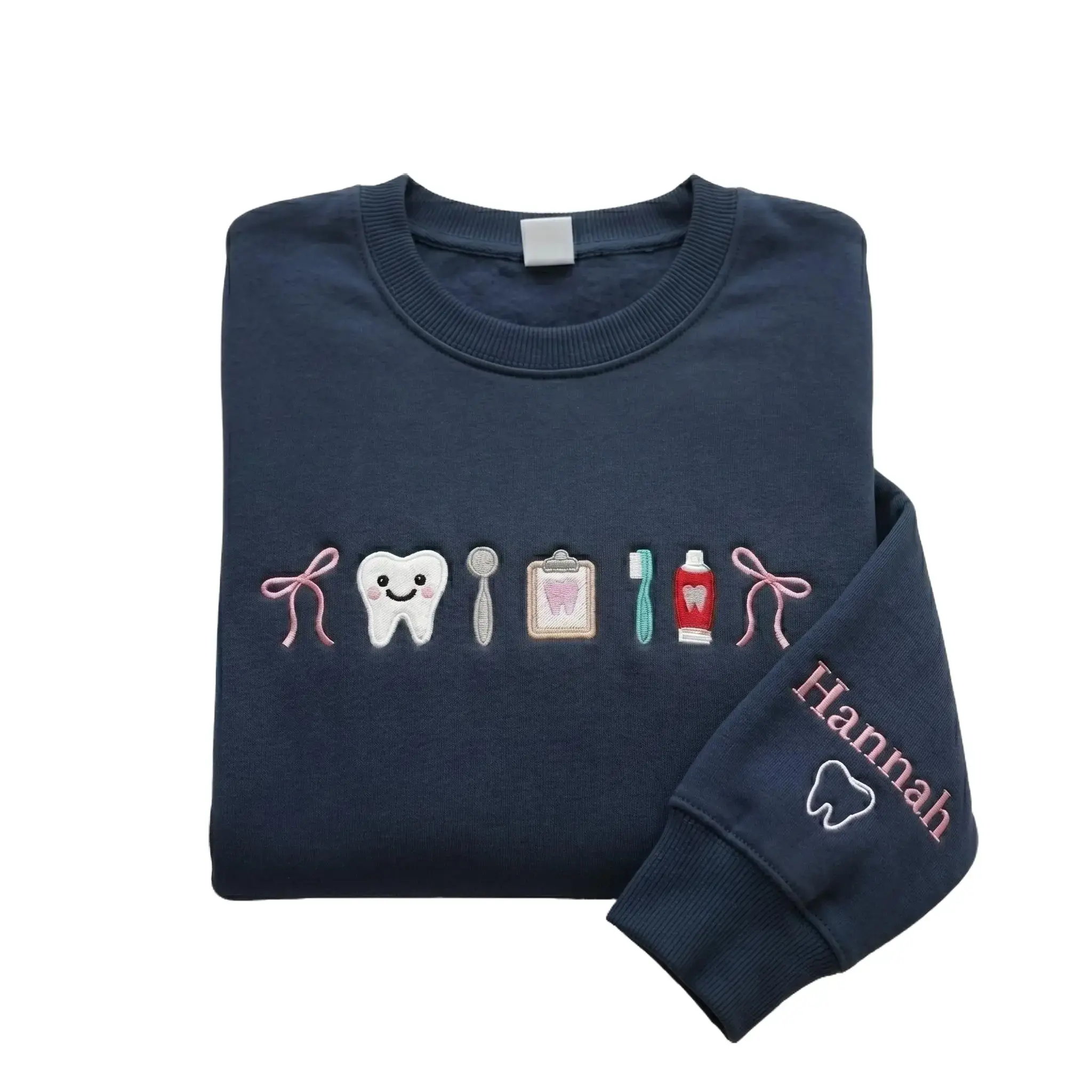 (Leave a note) Embroidered Custom Name Dentist Sweatshirt, It's A Good Day To Save Teeth Shirts, Dental Graduation Shirt, Tooth Brush & Dental Icons Shirts