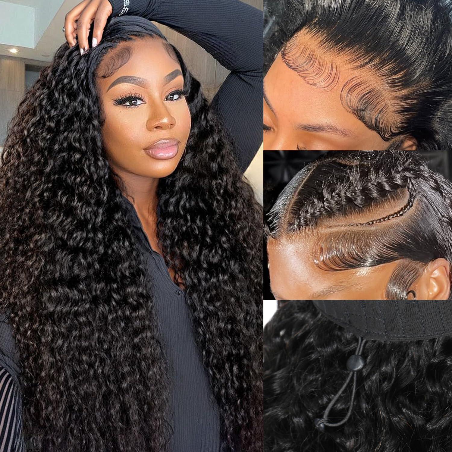 [New In] Bling Hair Deep Wave Lace Front Wigs Human Hair Pull Go 13x6 Glueless human Hair Wigs 180% Drawstring Wigs With Baby Hair Wet And Wave 13x4 Lace Wigs For Black Women