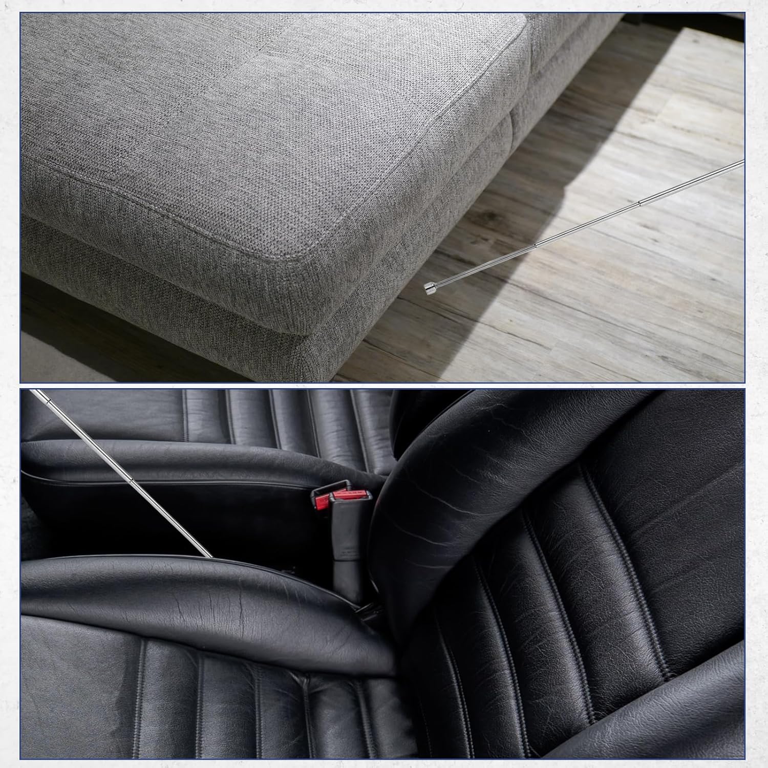 Votrek Telescoping Magnetic Pickup Tool 5LB Stainless Steel 5.3" to 24" Extendable Magnet Retrieval Stick with Pocket Clip for Car Industry Garage Office, Black