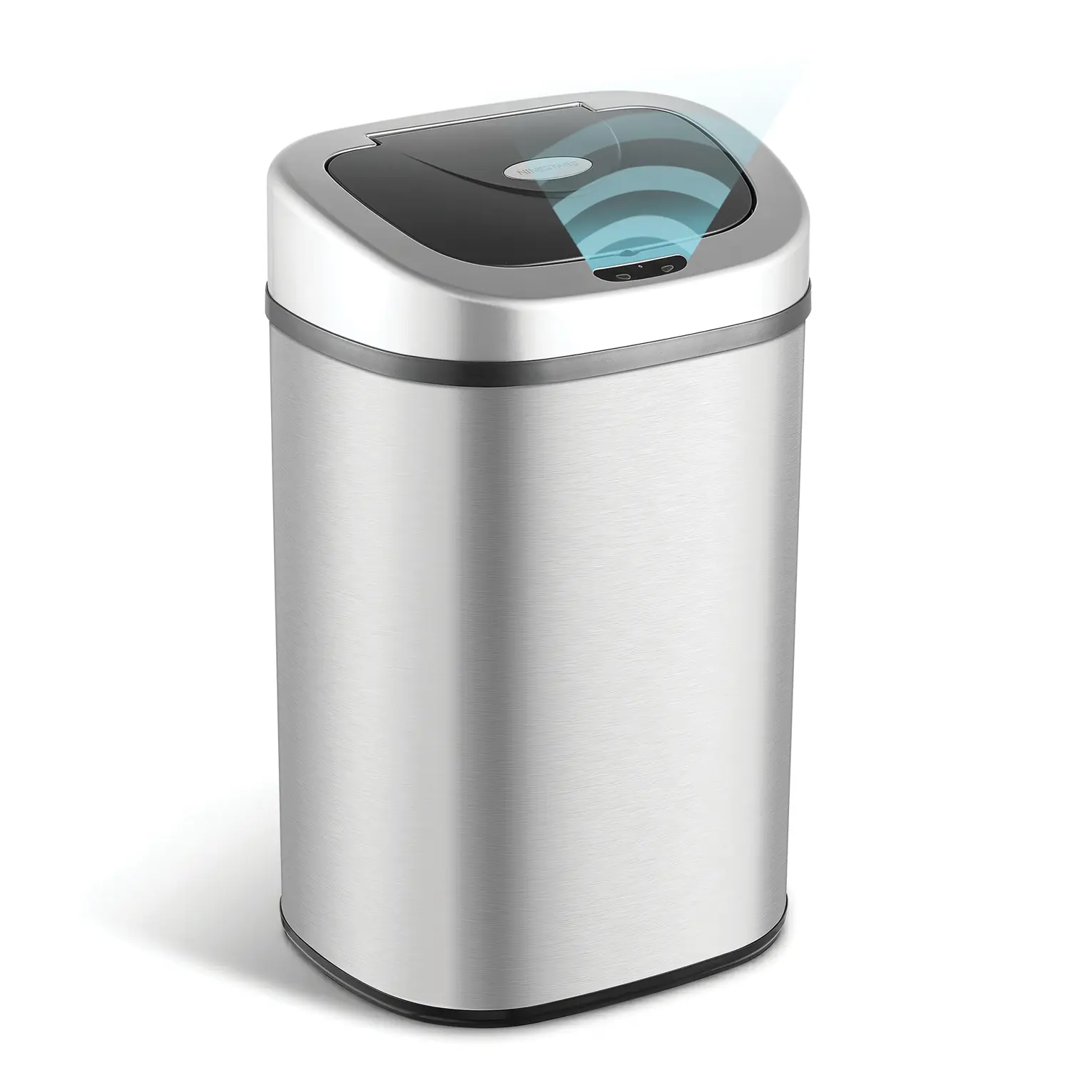 Nine Stars Automatic Trash Can For Kitchen Waste Management 21.1 Gallon Silver Stainless Steel Motion Sensor Bin
