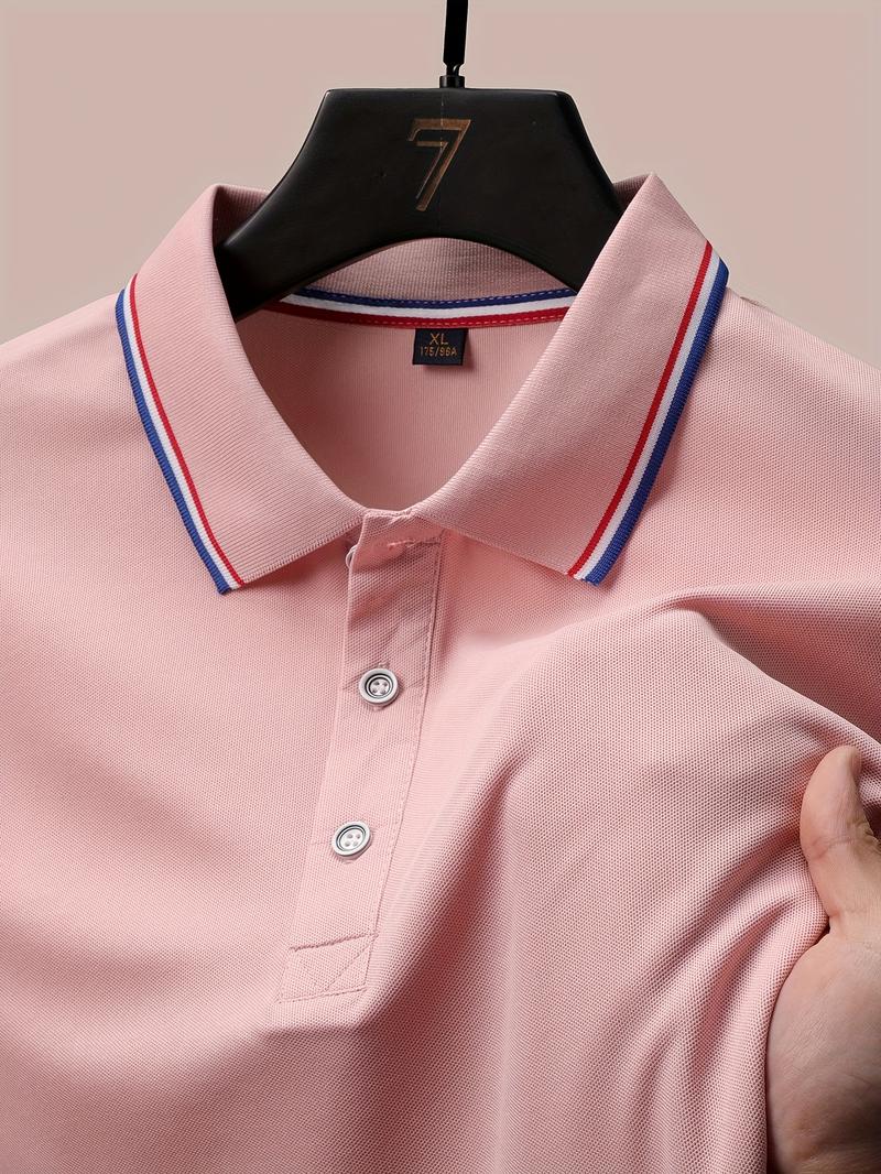 5-Pack solid-color summer men's lapel POLO shirts, suitable for playing, golf, outdoor sports and leisure, comfortable and breathable, cool short sleeves, multi-color optional