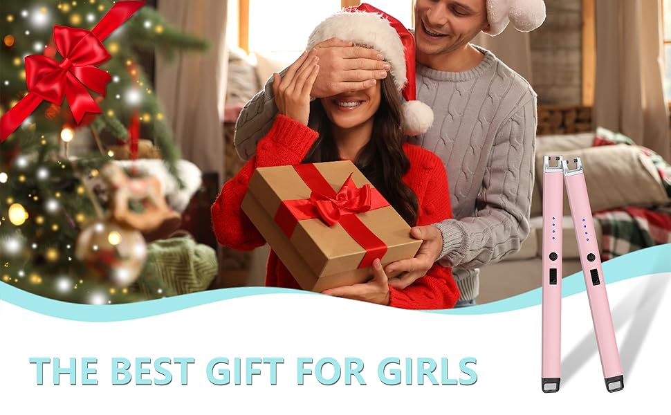 Electric Lighter, Rechargeable Lighter with Battery Indicator Light and Safety Switch, Electric Candle Lighters for Scented Candles,Barbecues, Camping, Holiday Parties