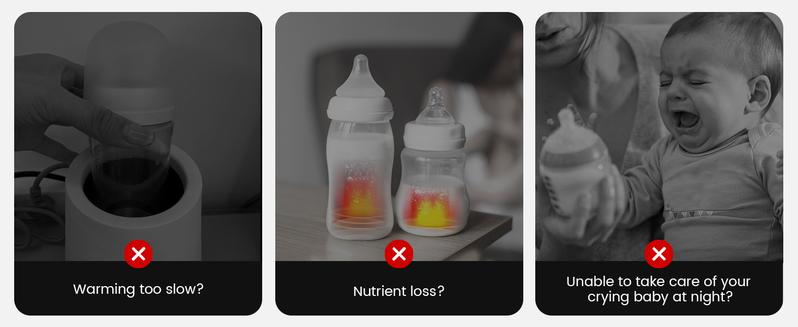 GROWNSY Nutri Bottle Warmer with Innovative Auto-Lift Feature, 10-in-1 Fast Baby Bottle Warmer with Night Light, Retain Nutrients Milk Warmer for Breastmilk&Formula