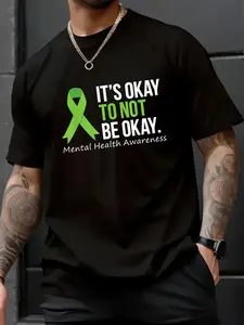 100% Cotton Unisex Its Okay To Not Be Okay Shirt Mental Health Awareness Ribbon T-Shirt– Limited Edition, Cute Gift Idea, Fashionable Cotton Tee