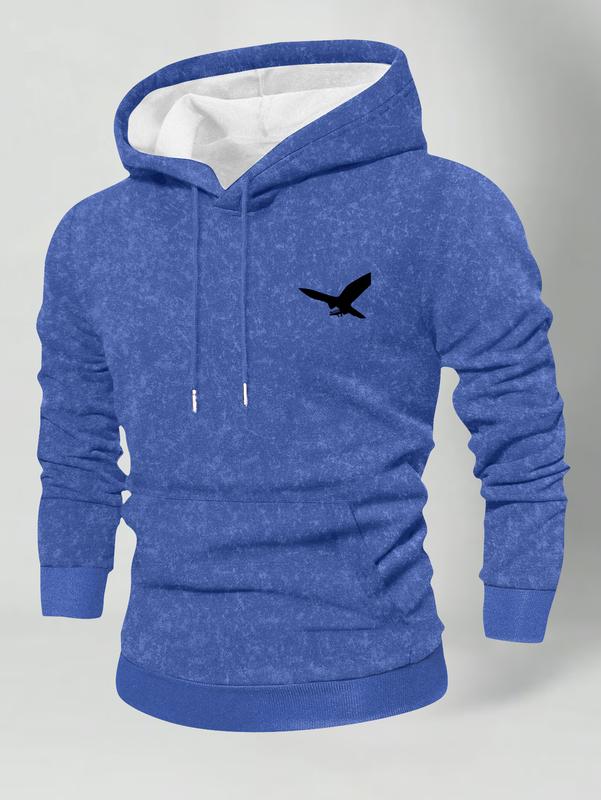 Men's Autumn Winter Long Sleeve Pocket Personalized Tie-Dye Snowflake Washed Vintage Hooded Sweatshirt Fashion Casual Sports Street Style Brand Outdoor Men's Headwear Top, Suitable as a Gift for Husband or Boyfriend