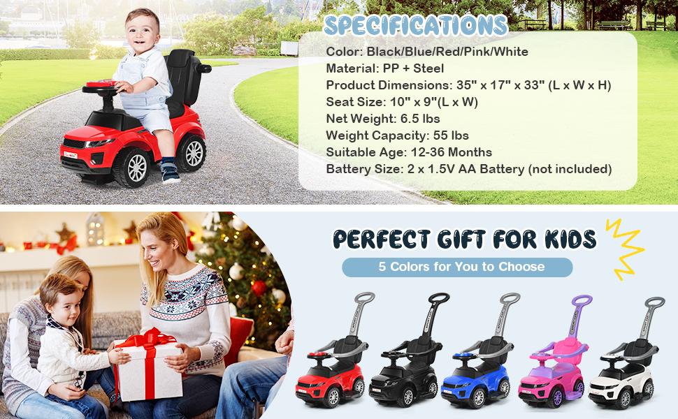 3 in 1 Ride on Push Car, Stroller Sliding Walking Car with Horn, Music, Light, Under Seat Storage, Parental Handle, Armrest Guardrails,Christmas Festival Gift Black Friday Cyber Monday 3 in 1 Ride on Push Car, Stroller Sliding Walking Car with Horn, Music, Light, Under Seat Storage, Parental Handle, Armrest Guardrails,Christmas Festival Gift Black Friday Cyber Monday