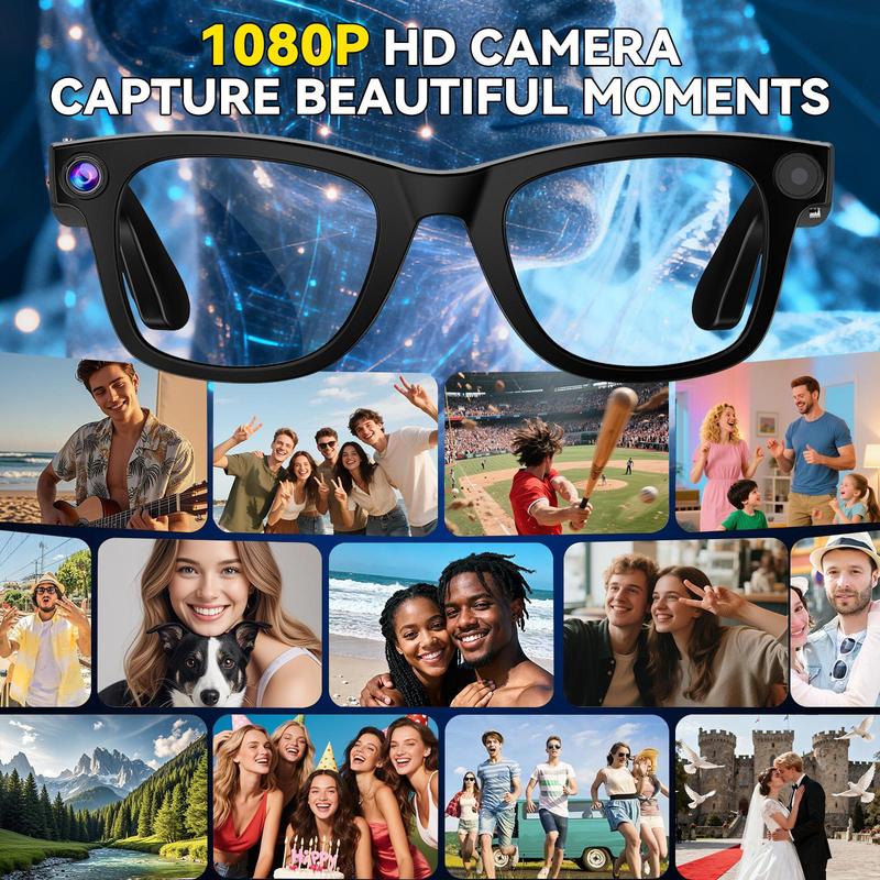 Smart AI Camera Glasses with 8MP Photochromic Lenses ,Button Touch Adjustment for Travel Outdoor Adventures Hands-Free Photography 160+Languages Real-Time Translation Bluetooth Wireless Wearable Video Recording UV Protection