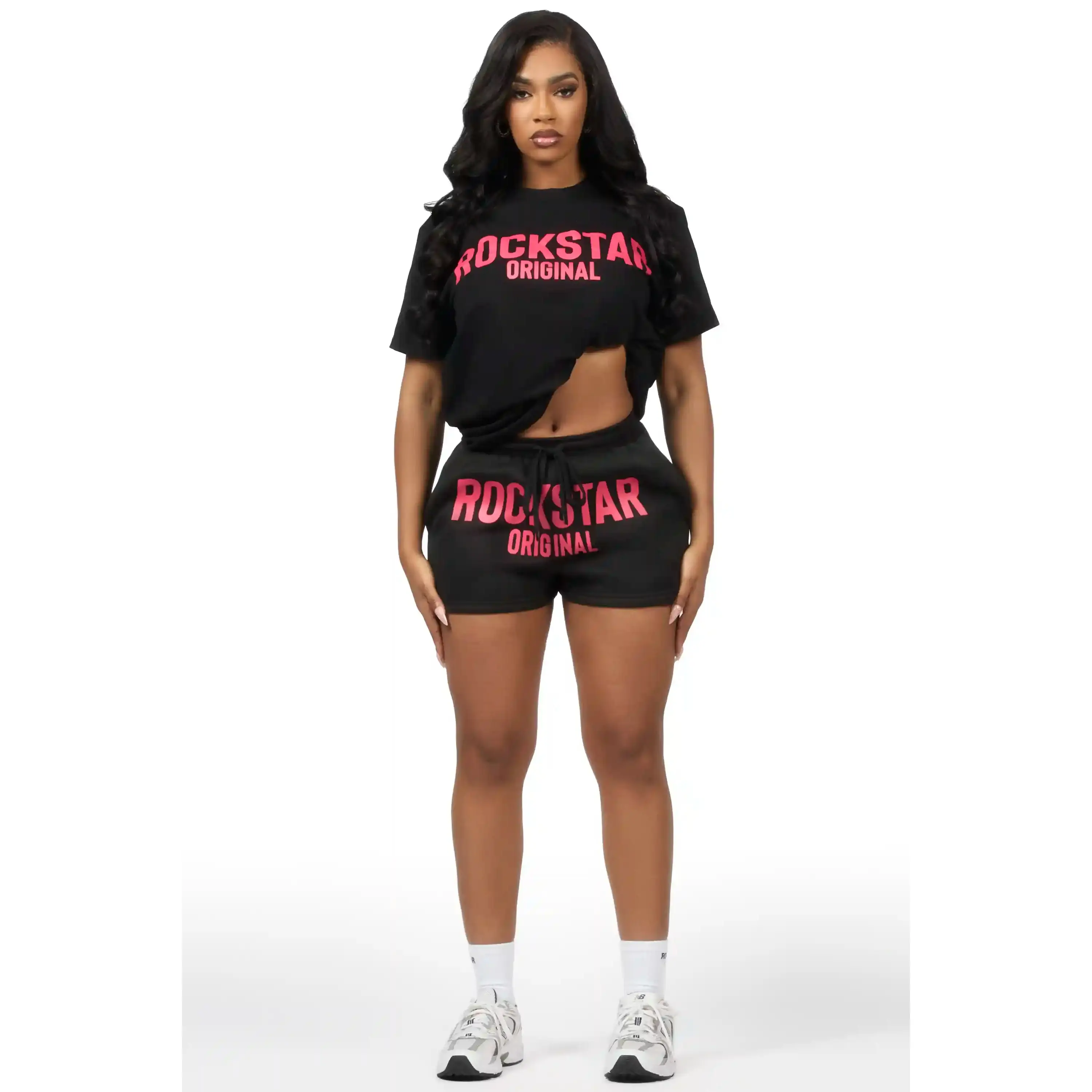 Sabrina Black T-Shirt Short Set