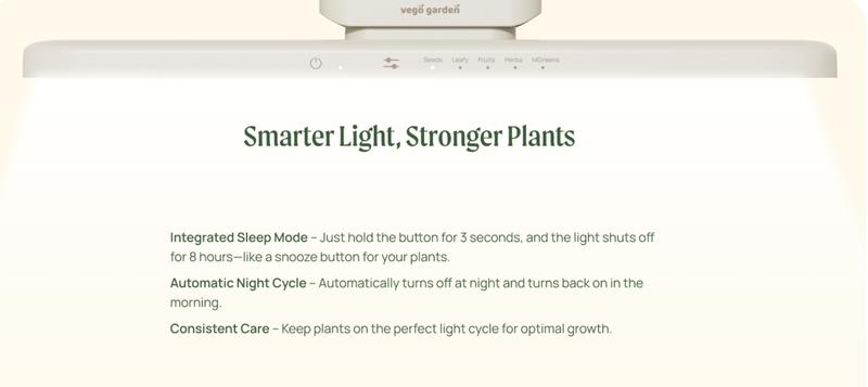 Vego Garden Grow Lights Stand for Indoor Plants Full-Spectrum LED Light with 5 Modes & Adjustable Height 14.9" to 22.5" for Seedlings Fruit Herbs Greens & Microgreens Heavy Duty Greenhouse Modern Design