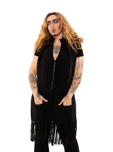 Knit Pocket Tassel Scarf