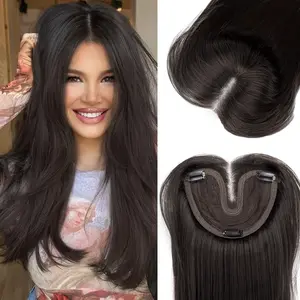 ONLYCUTE Hair Topper 22 inch Slightly Layered Synthetic Extensions No Wig Cap Required Large Piece Natural Invisible Add Volume Length for Women