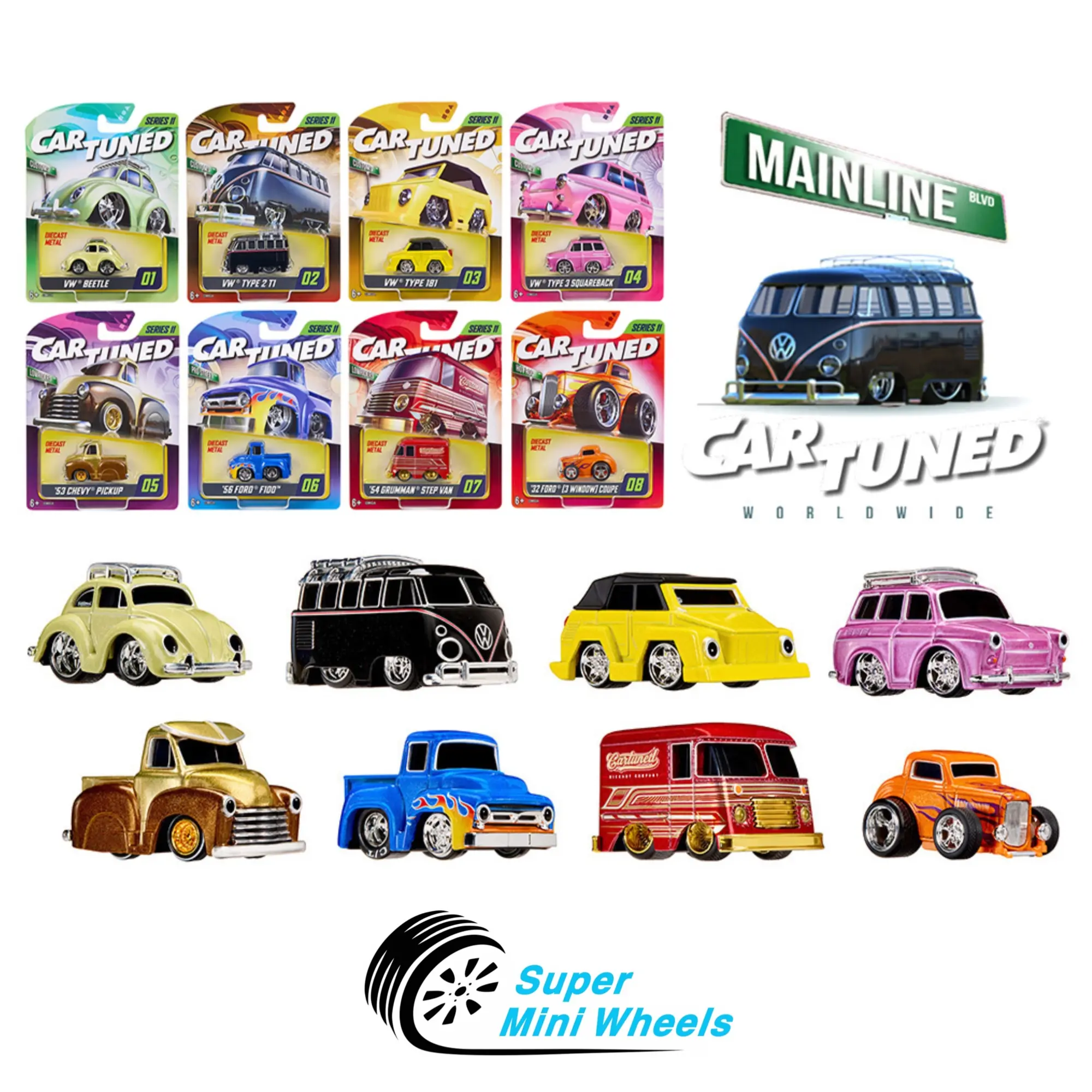 CarTuned 1:64 Mainline Series 11 Set of 8 Cars 592631-XX10 - Factory Packag