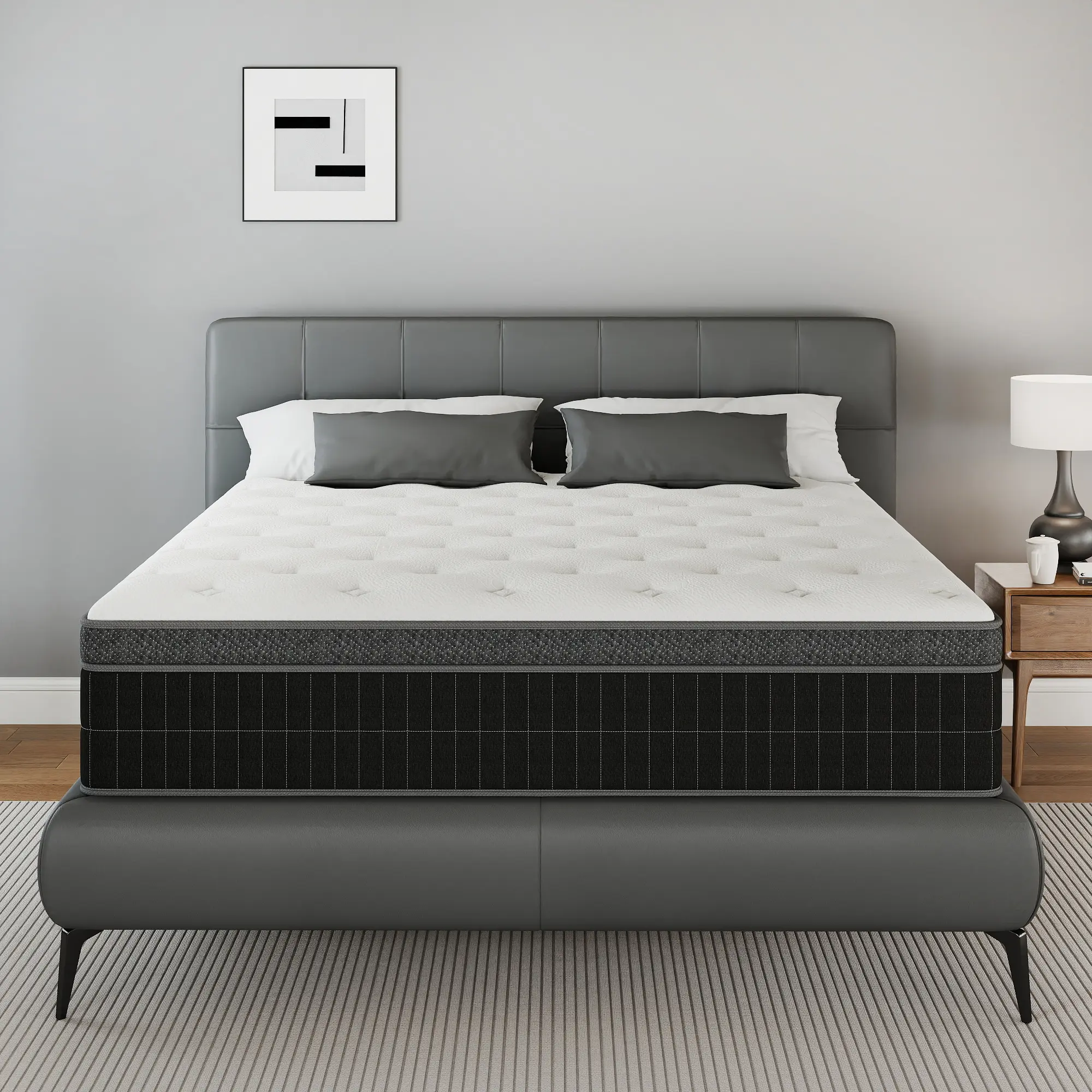 Medium Firm Hybrid Mattress in a Box Cooling Memory Foam Motion Isolation Edge Support Upgrade Your Sleep (Twin/Full/Queen/King)