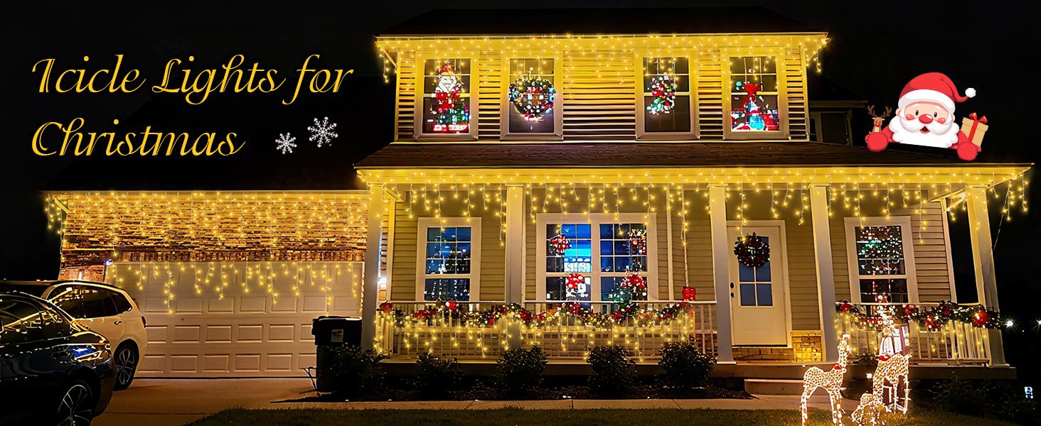 Festive LED icicle lights home decoration