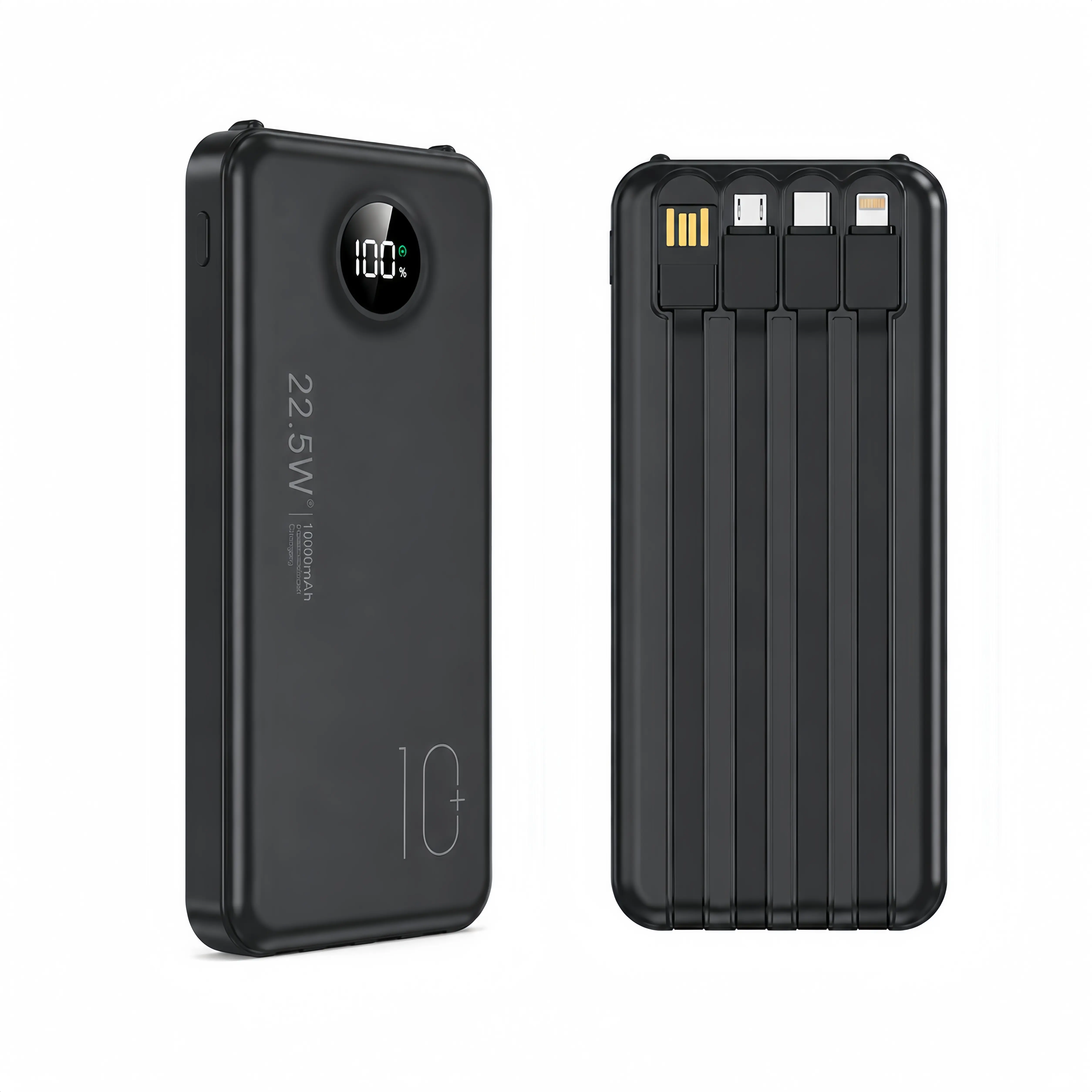 10000mAh Compact Portable Charger - 22.5W Fast Charging Power Bank with Built-in Cables, Emergency LED Flashlight, 6 Outputs, 3 Inputs for iPhone, Android, Tablets, Mobile Phones, Digital Devices, Smartphones, Camping, Travel Ready tiktokshopbacktoschool,