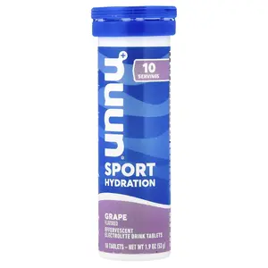 Nuun Sport Hydration, Effervescent Electrolyte Drink Tablets, Grape, 10 Tablets Nuun Sport Hydration, Effervescent Electrolyte Drink Tablets, Grape, 10 Tablets