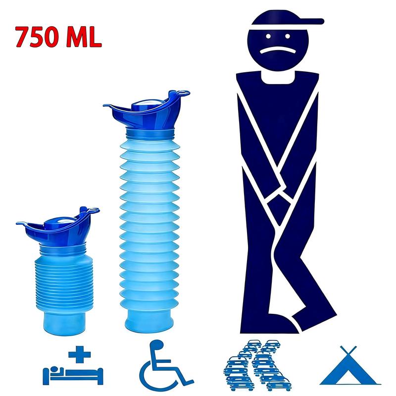 Urinal Car Urinal Bucket 750 ML Portable Reusable Shrinkable Standing Urine Leak Feature for Travel Camping Outdoor Use Adult Model 750ML