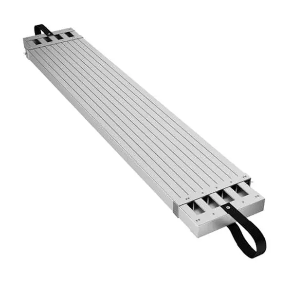 Aluminum Telescoping Work Plank for 2 Users, 6-9 ft Adjustable Length, 440 lbs Capacity, 12.5 in Width, 2.75 in Thickness, Corrosion Resistant, Skid-Proof Platform, Easy to Transport Scaffold Ladder Accessory for Painting, Window Cleaning