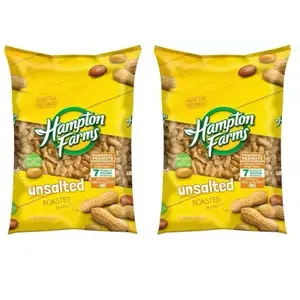 Hampton Farms Unsalted In-Shell Peanuts, 5 lbs.  (pack of 2) High-Protein Snacks