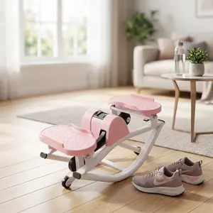 Pink/Black Swing Stepper - Side Stepper with Resistance Bands and Glute Training Device, Low-Impact Side Stepper, Suitable for Home Exercise, Silent Swing Stepper, No Assembly Required, Load-Bearing Capacity of 250 Pounds