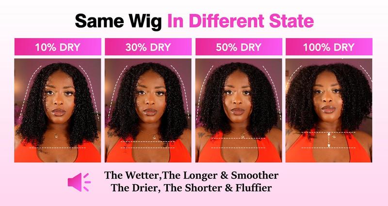 Vshow Bleached Knots Kinky Straight Wear Go Glueless Human Hair Wigs 7x5 Pre-cut HD Lace Wigs For Women