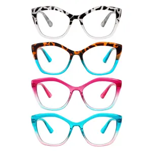4 Pcs Gradient Frame Reading Glasses  Stylish Anti Blue Light Daily Presbyopic Eyeglasses for Adults
