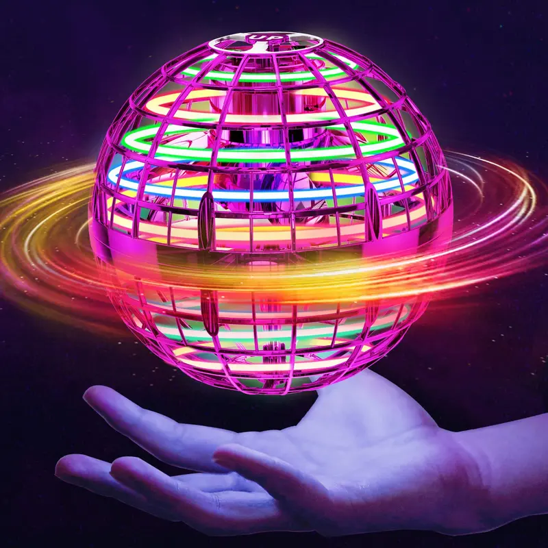 Flying Orb Ball (Pink, 2026 Upgraded) with Dazzling Lights, Magic Hover Spinner, Cool Boomerang Drone, Floating Cosmic Globe, Kids Toys Gifts for 6 7 8 9 10 Year Old Boys Girls