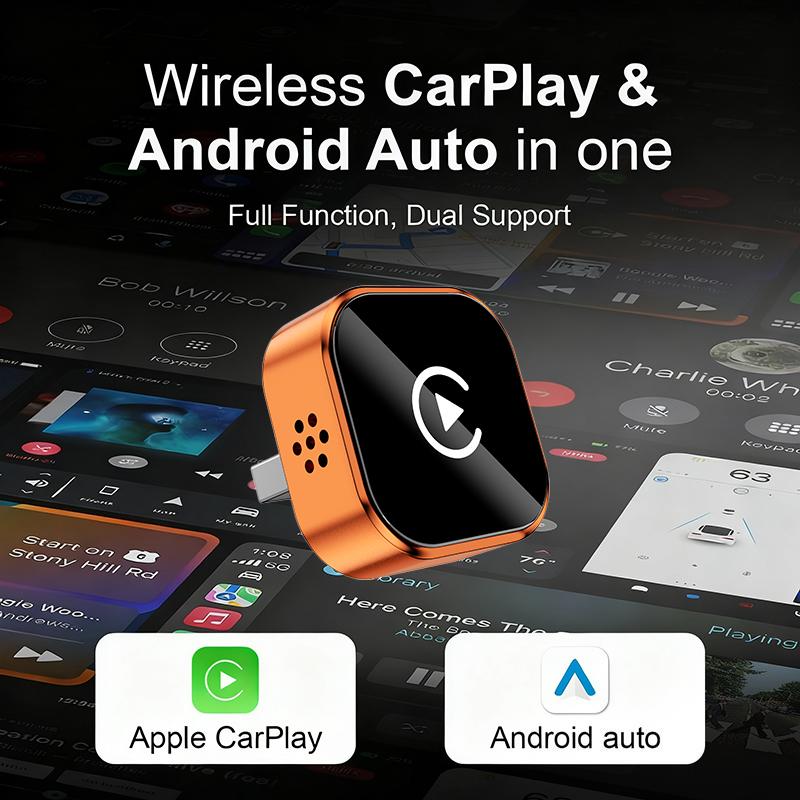 【YURNLV】2026 New Wireless CarPlay Adapter - Fast No-Delay Connection | For iPhone & Android, Hands-Free Calling Supported