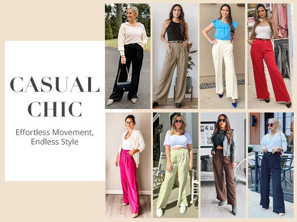 GRAPENT Wide Leg Pants for Women Work Business Casual High Waisted Dressy Pants Flowy Trousers Office Wideleg Baggy Work Pants GRAPENT Wide Leg Pants for Women Work Business Casual High Waisted Dressy Pants Flowy Trousers Office Wideleg Baggy Work Pants