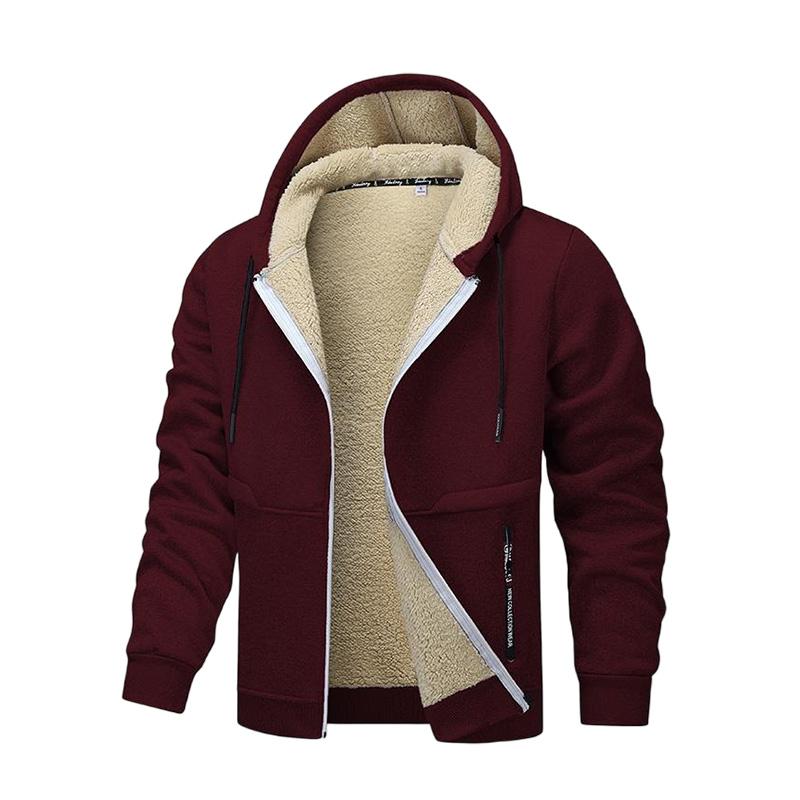 2PCS - Autumn And Winter Men's Simple Solid Color Hoodie, Drawstring Hooded Cardigan Coat, Men's Winter Clothing, Autumn And Winter Sports Outdoor Wear 2PCS - Autumn And Winter Men's Simple Solid Color Hoodie, Drawstring Hooded Cardigan Coat, Men's Winter Clothing, Autumn And Winter Sports Outdoor Wear