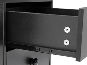 Sikaic LED Nightstand with 3 Storage Drawers  Modern Bedside Table with Built-in Charging Station and Open Storage Space