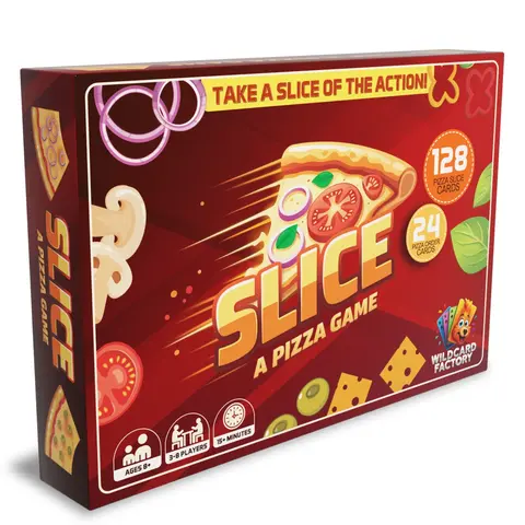 Slice - A Pizza Game is a Fast Paced Family Friendly Card Game for 2-8 Players Ages 8+ Speed Strategy & Luck for Game Night Fun