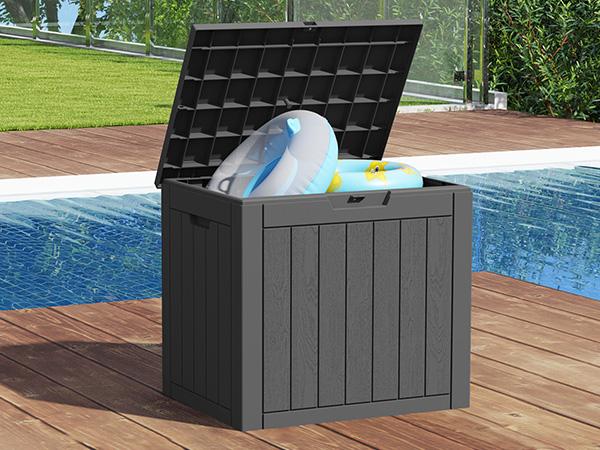 31 Gallon Deck Box, Lockable Outdoor Storage Box Indoor and Outdoor Use, Waterproof Resin Package Delivery Box 31 Gallon Deck Box, Lockable Outdoor Storage Box Indoor and Outdoor Use, Waterproof Resin Package Delivery Box