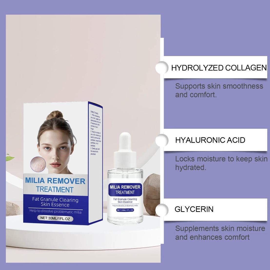 Dermfree Milia Remover Treatment Serum 0.85 oz with Salicylic Acid & Glycerin for Radiant Skin Repair