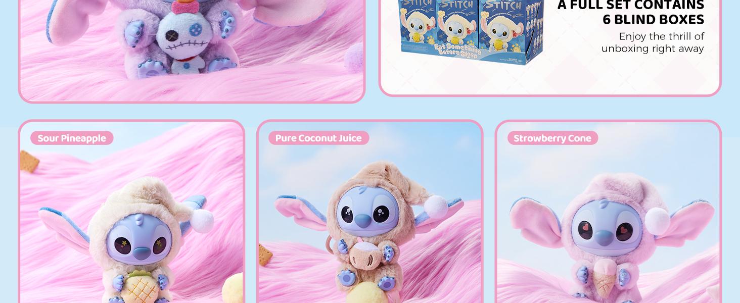 Disney Stitch Themed Plush and Vinyl Keychain Blind Box Must Eat Even When Tired Ideal for Bag Decoration Collecting and Adding a Touch of Whimsy Holiday Gift Birthday Gift