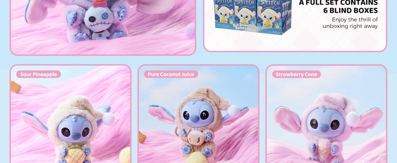 Disney Stitch Themed Plush and Vinyl Keychain Blind Box Must Eat Even When Tired Ideal for Bag Decoration Collecting and Adding a Touch of Whimsy Holiday Gift Birthday Gift Valentine's Day gift