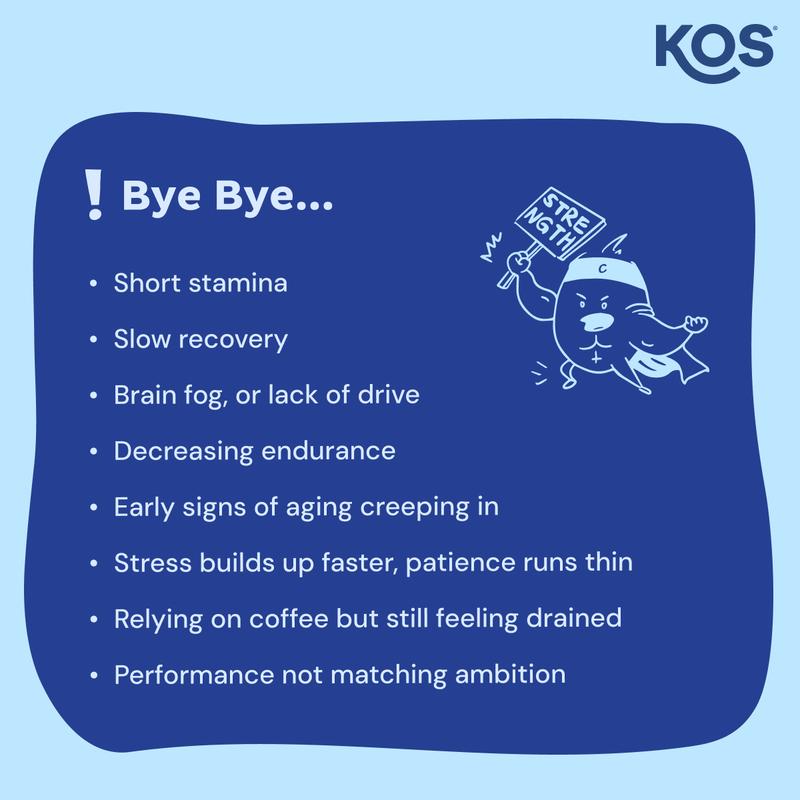 KOS NAD+ Blue Genius - & Cellular Energy Supplement with NMN, RiaGev, 4CreaVida, Alpha GPC for Healthy Aging, Blue Raspberry, 8.21 oz KOS NAD+ Blue Genius - & Cellular Energy Supplement with NMN, RiaGev, 4CreaVida, Alpha GPC for Healthy Aging, Blue Raspberry, 8.21 oz