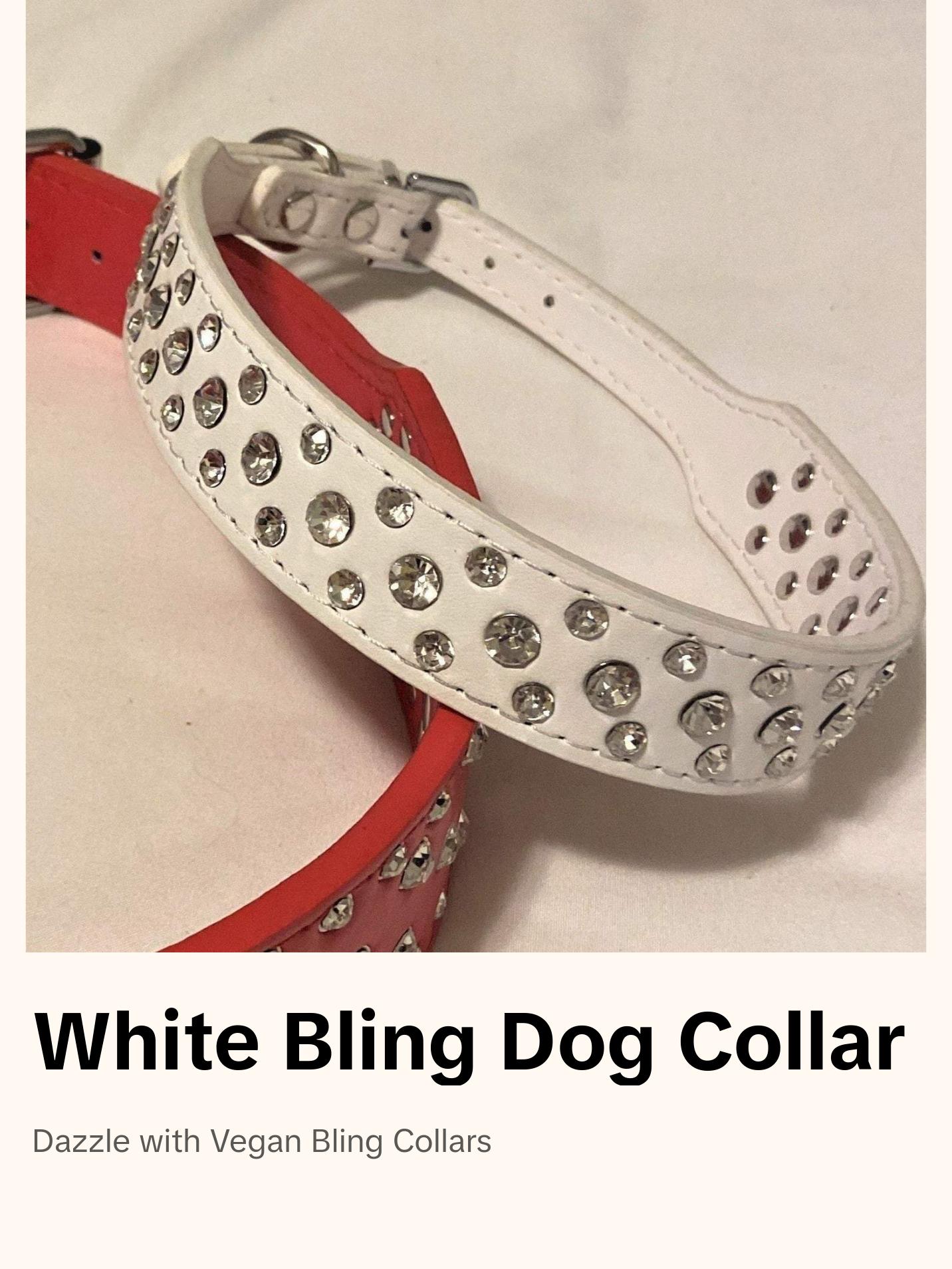 White Bling Dog Collar