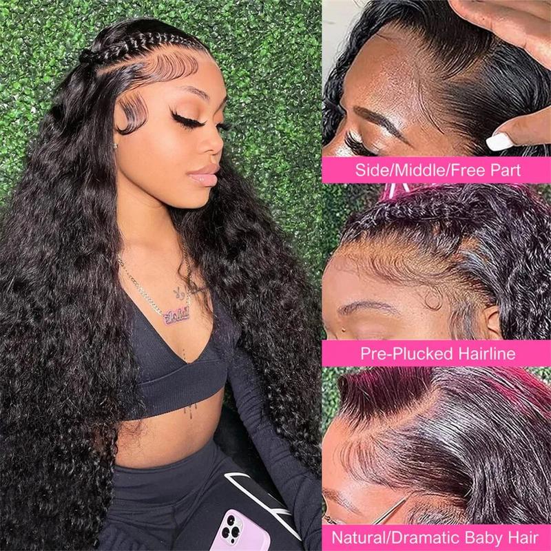 Bling Hair 14~36Inch 13x6 Water Wave Hd Lace Front Wig Brazilian Wigs For Women Pre-plcked 13x6 Deep Wave Lace Frontal Wig 180Density