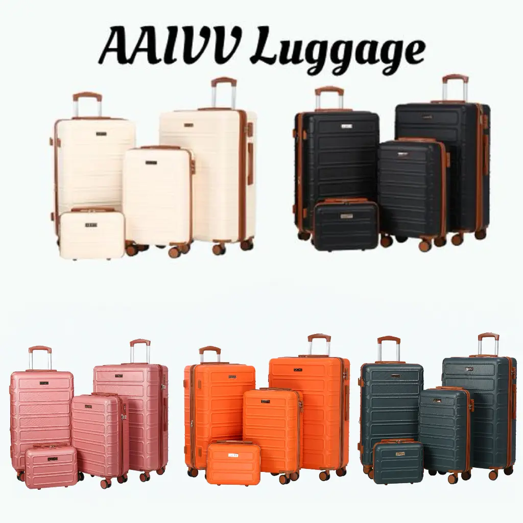 AAIVV 4pcs ABS Hardside Spinner Luggage Set with TSA Locks, Lightweight Hardshell Travel Suitcase, Abs Luggage, Luggage Bag, Travel Luggage Bags tiktokshopbacktoschool,back to school,back to school haul